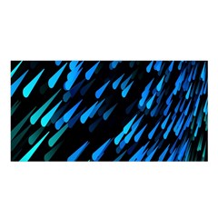 Meteor Rain Water Blue Sky Black Green Satin Shawl