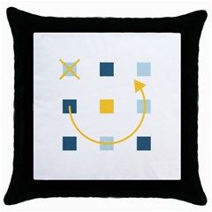 Plaid Arrow Yellow Blue Key Throw Pillow Case (black) by Mariart