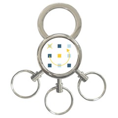 Plaid Arrow Yellow Blue Key 3-ring Key Chains by Mariart