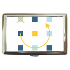 Plaid Arrow Yellow Blue Key Cigarette Money Cases by Mariart