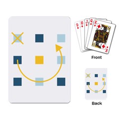 Plaid Arrow Yellow Blue Key Playing Card by Mariart