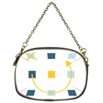 Plaid Arrow Yellow Blue Key Chain Purses (One Side)  Front