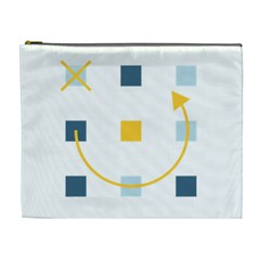 Plaid Arrow Yellow Blue Key Cosmetic Bag (xl) by Mariart