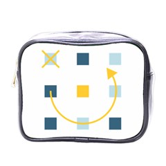 Plaid Arrow Yellow Blue Key Mini Toiletries Bags by Mariart