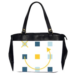 Plaid Arrow Yellow Blue Key Office Handbags (2 Sides)  by Mariart