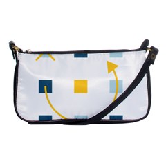 Plaid Arrow Yellow Blue Key Shoulder Clutch Bags by Mariart