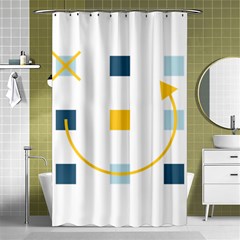 Plaid Arrow Yellow Blue Key Shower Curtain 48  X 72  (small) 