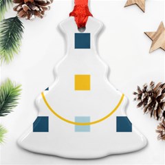 Plaid Arrow Yellow Blue Key Ornament (christmas Tree)  by Mariart