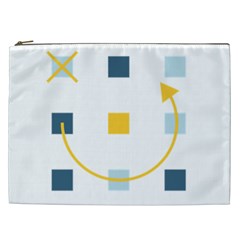 Plaid Arrow Yellow Blue Key Cosmetic Bag (xxl)  by Mariart