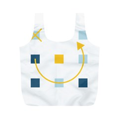 Plaid Arrow Yellow Blue Key Full Print Recycle Bags (m)  by Mariart