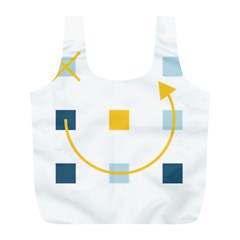 Plaid Arrow Yellow Blue Key Full Print Recycle Bags (l)  by Mariart