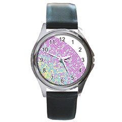 Japanese Name Circle Purple Yellow Green Red Blue Color Rainbow Round Metal Watch by Mariart