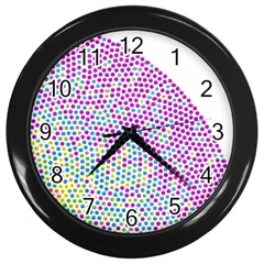 Japanese Name Circle Purple Yellow Green Red Blue Color Rainbow Wall Clocks (black)