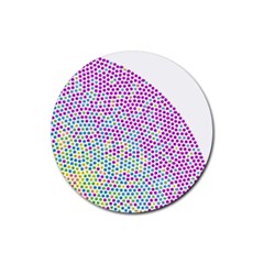 Japanese Name Circle Purple Yellow Green Red Blue Color Rainbow Rubber Coaster (round) 