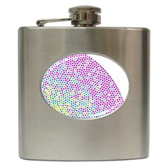 Japanese Name Circle Purple Yellow Green Red Blue Color Rainbow Hip Flask (6 Oz) by Mariart