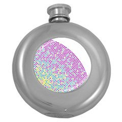 Japanese Name Circle Purple Yellow Green Red Blue Color Rainbow Round Hip Flask (5 Oz) by Mariart