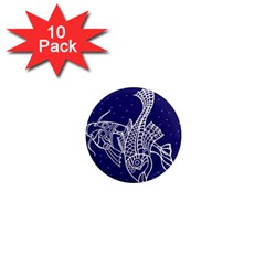 Pisces Zodiac Star 1  Mini Magnet (10 Pack)  by Mariart