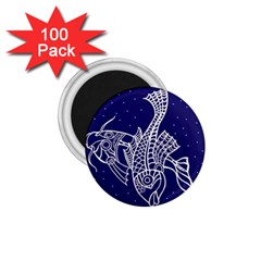 Pisces Zodiac Star 1 75  Magnets (100 Pack) 