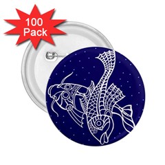 Pisces Zodiac Star 2 25  Buttons (100 Pack)  by Mariart