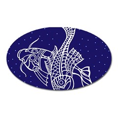 Pisces Zodiac Star Oval Magnet by Mariart