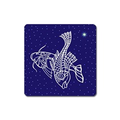 Pisces Zodiac Star Square Magnet