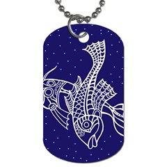 Pisces Zodiac Star Dog Tag (one Side) by Mariart