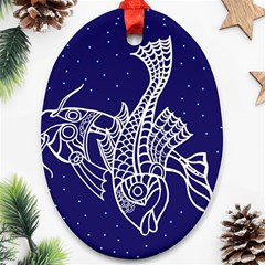 Pisces Zodiac Star Oval Ornament (two Sides) by Mariart