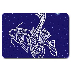 Pisces Zodiac Star Large Doormat  by Mariart