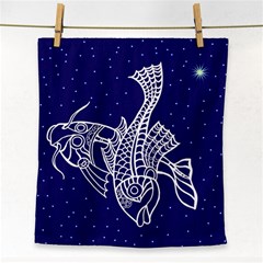 Pisces Zodiac Star Face Towel by Mariart