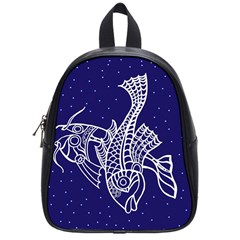 Pisces Zodiac Star School Bags (small)  by Mariart