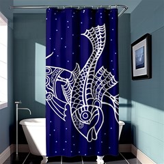 Pisces Zodiac Star Shower Curtain 36  X 72  (stall)  by Mariart