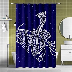 Pisces Zodiac Star Shower Curtain 48  X 72  (small)  by Mariart