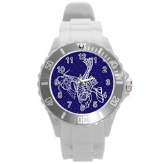 Pisces Zodiac Star Round Plastic Sport Watch (l) by Mariart