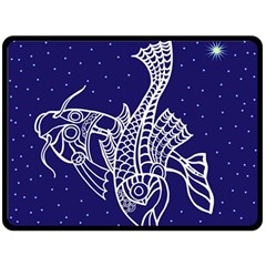 Pisces Zodiac Star Double Sided Fleece Blanket (large) 