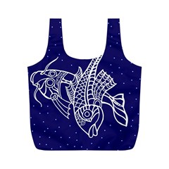 Pisces Zodiac Star Full Print Recycle Bags (m)  by Mariart