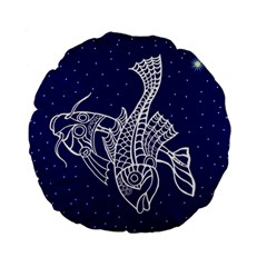 Pisces Zodiac Star Standard 15  Premium Flano Round Cushions by Mariart