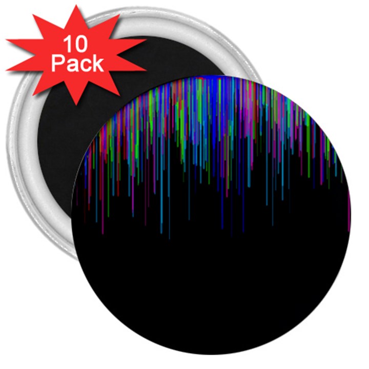 Rain Color Paint Rainbow 3  Magnets (10 pack) 