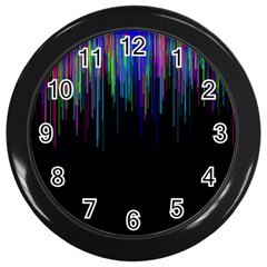 Rain Color Paint Rainbow Wall Clocks (black) by Mariart