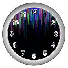 Rain Color Paint Rainbow Wall Clocks (silver)  by Mariart