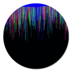 Rain Color Paint Rainbow Magnet 5  (round) by Mariart