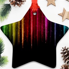 Rain Color Rainbow Line Light Green Red Blue Gold Star Ornament (two Sides) by Mariart