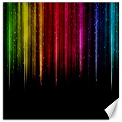 Rain Color Rainbow Line Light Green Red Blue Gold Canvas 20  X 20   by Mariart