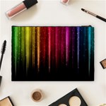 Rain Color Rainbow Line Light Green Red Blue Gold Cosmetic Bag (Large)  Back