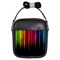 Rain Color Rainbow Line Light Green Red Blue Gold Girls Sling Bags