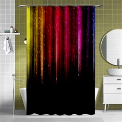 Rain Color Rainbow Line Light Green Red Blue Gold Shower Curtain 48  X 72  (small)  by Mariart