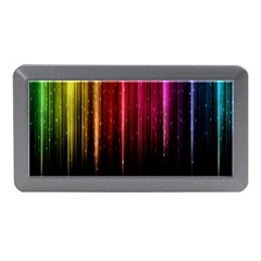 Rain Color Rainbow Line Light Green Red Blue Gold Memory Card Reader (mini) by Mariart