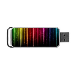 Rain Color Rainbow Line Light Green Red Blue Gold Portable Usb Flash (two Sides) by Mariart