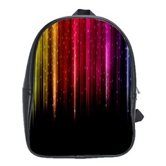 Rain Color Rainbow Line Light Green Red Blue Gold School Bags (xl) 