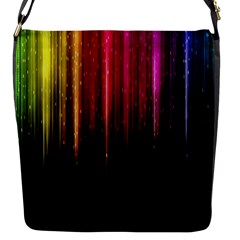 Rain Color Rainbow Line Light Green Red Blue Gold Flap Messenger Bag (s)