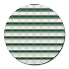 Plaid Line Green Line Horizontal Round Mousepads by Mariart